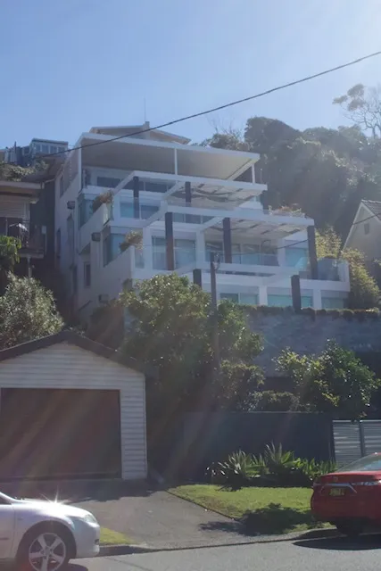 White rendered hillside home overlooking Terrigal