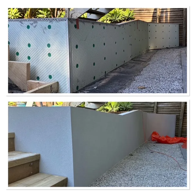 Retaining wall from foam board installation to finished render